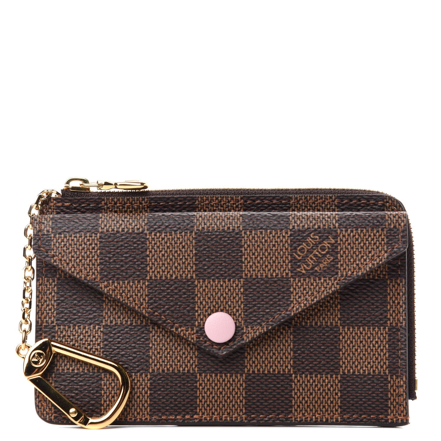 Damier Ebene Recto Verso Card Holder Rose Ballerine