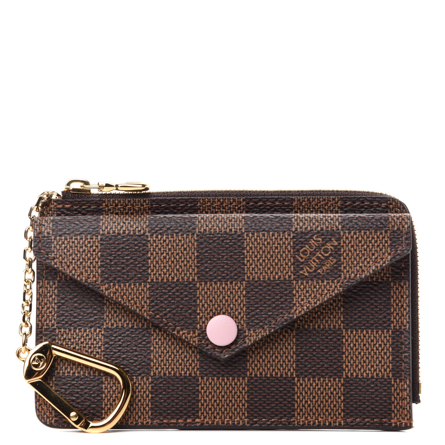 Louis Vuitton Damier Ebene Recto Verso Card Holder Rose Ballerine 1 of 7