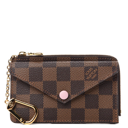 Louis Vuitton Damier Ebene Recto Verso Card Holder Rose Ballerine 1 of 7