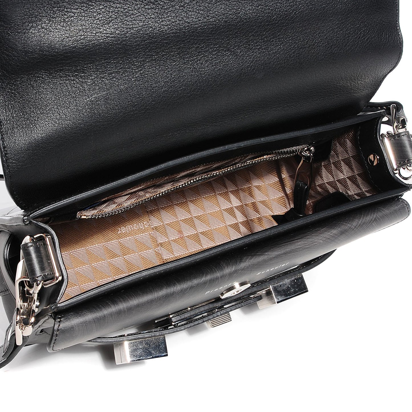Smooth Chalkboard Calfskin PS11 Mini Classic Shoulder Bag Dark Grey