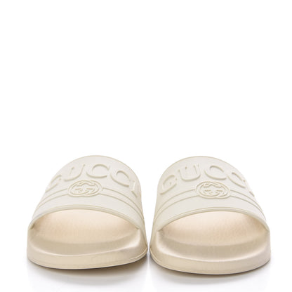 Gucci Rubber Womens Logo Slide Sandals 38 Off White 2 of 15