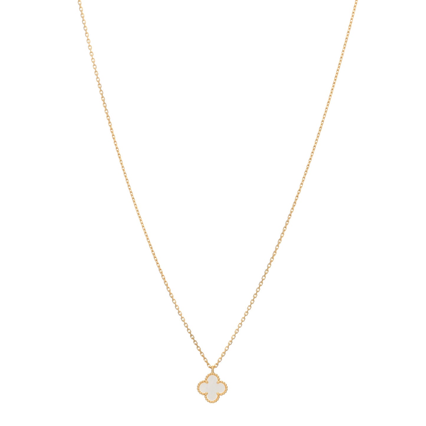 18K Yellow Gold Mother of Pearl Sweet Alhambra Pendant Necklace