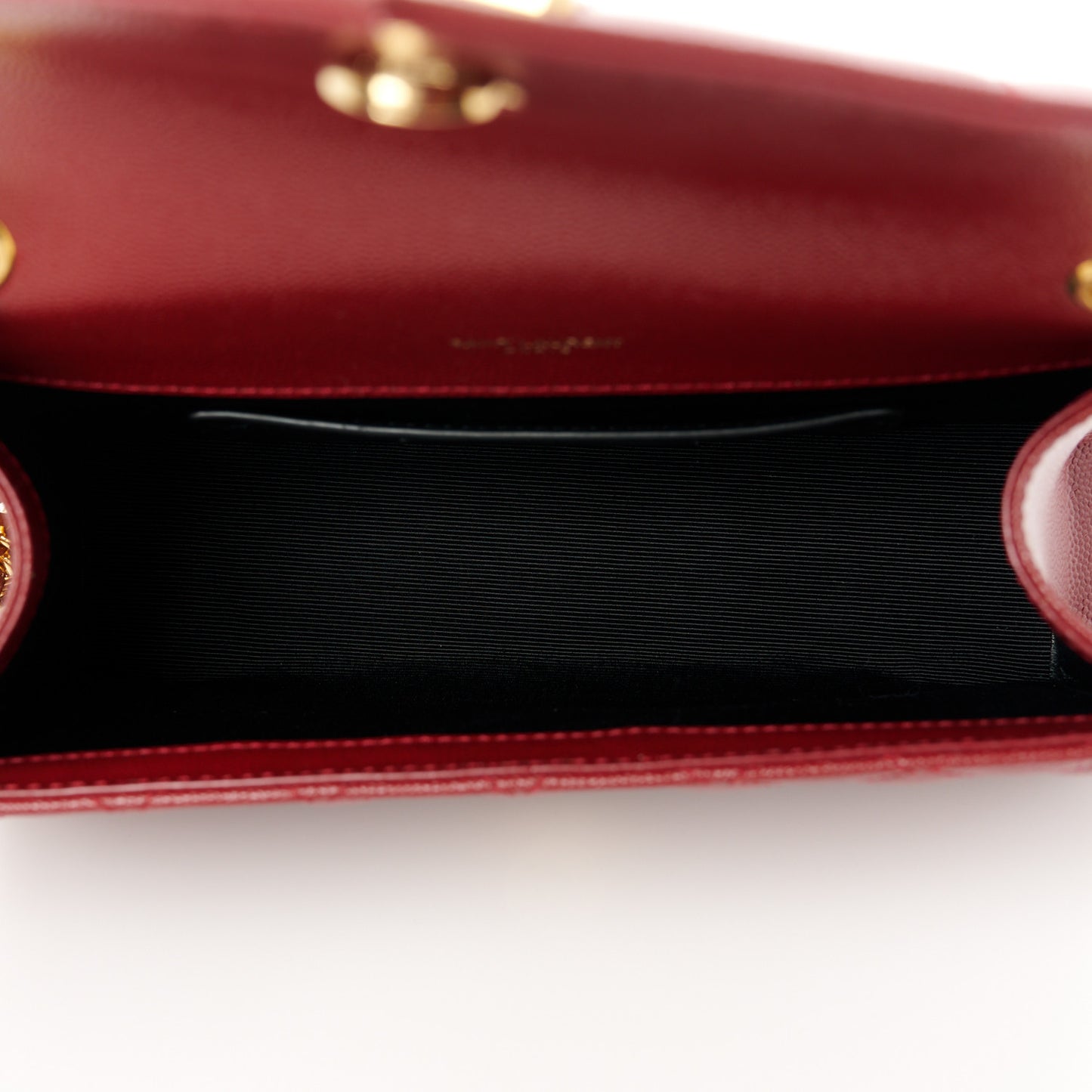 Grain De Poudre Textured Mixed Matelasse Triquilt Small Monogram Satchel Red