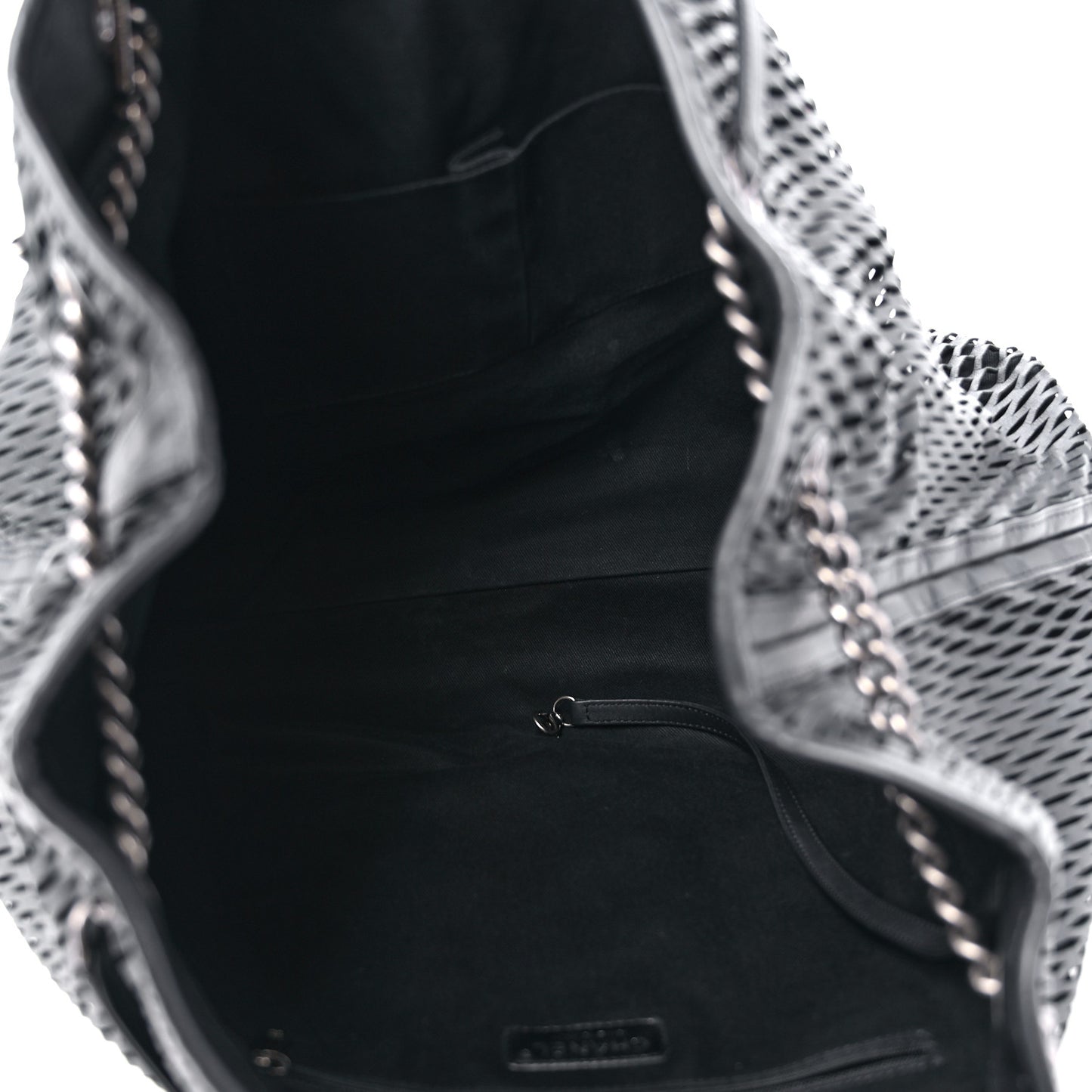 Calfskin Laser Cut Perforated CC Tote Black