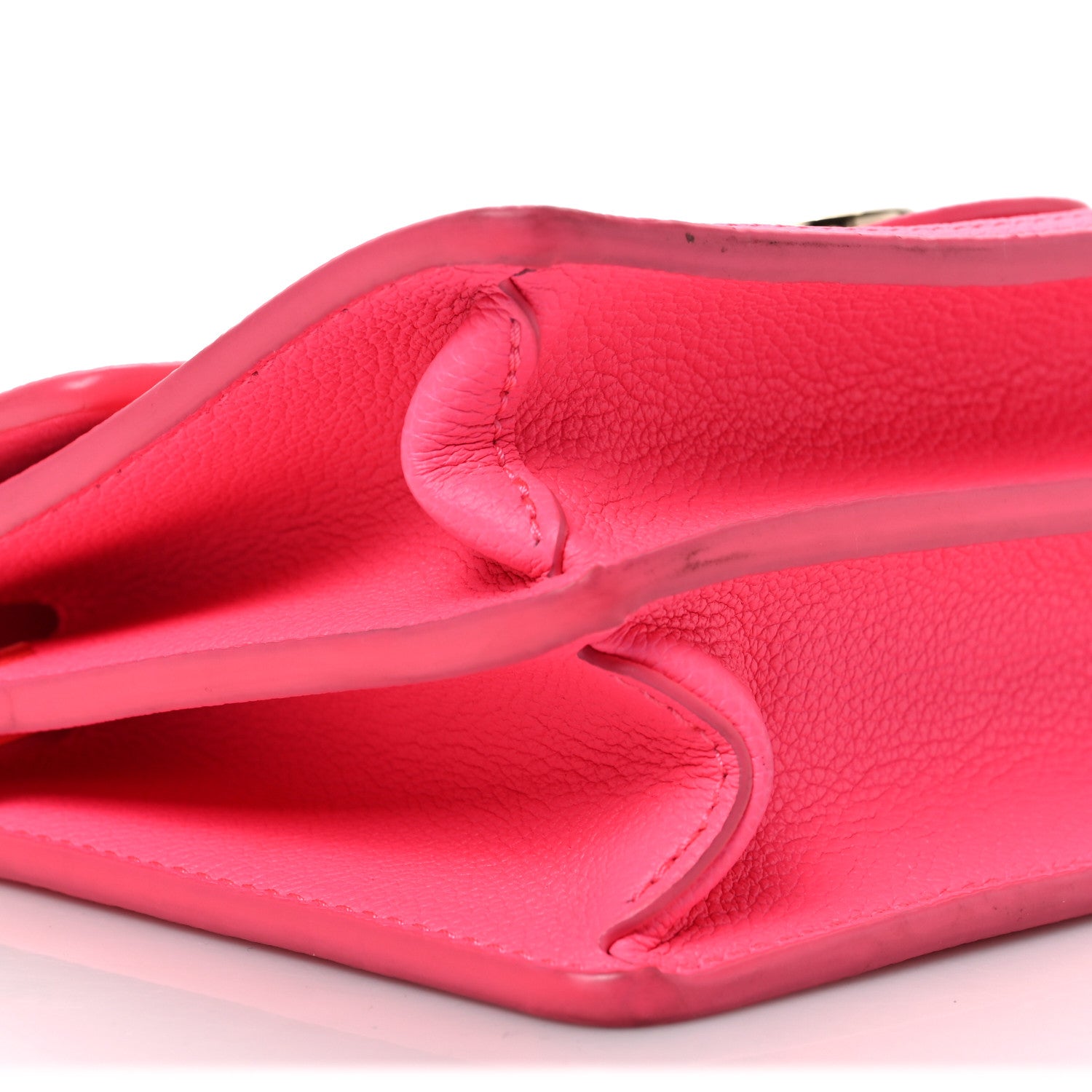 Louis Vuitton Grained Calfskin Tufted Monogram Mini Dauphine Fluo Pink 8 of 9