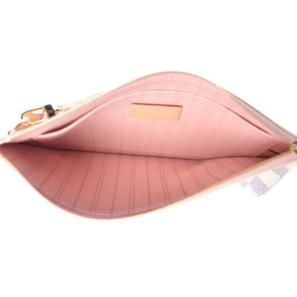 Louis Vuitton Damier Azur Neverfull MM GM Pochette Rose Ballerine 5 of 8