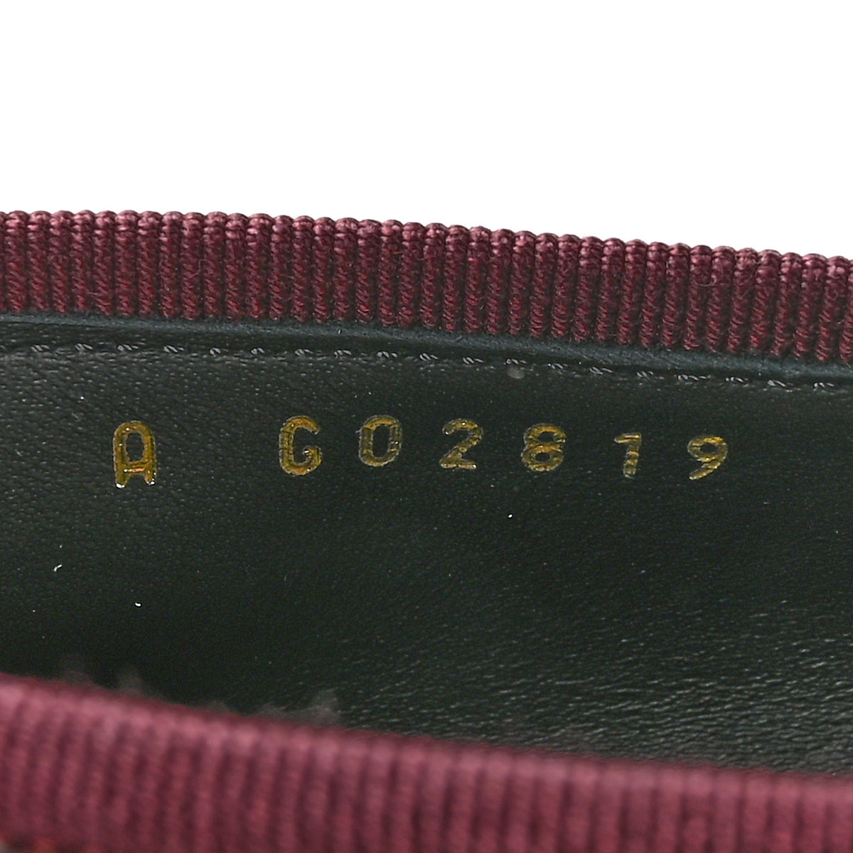 Patent Calfskin Crocodile Embossed Ballerina Flats 37 Dark Burgundy Black