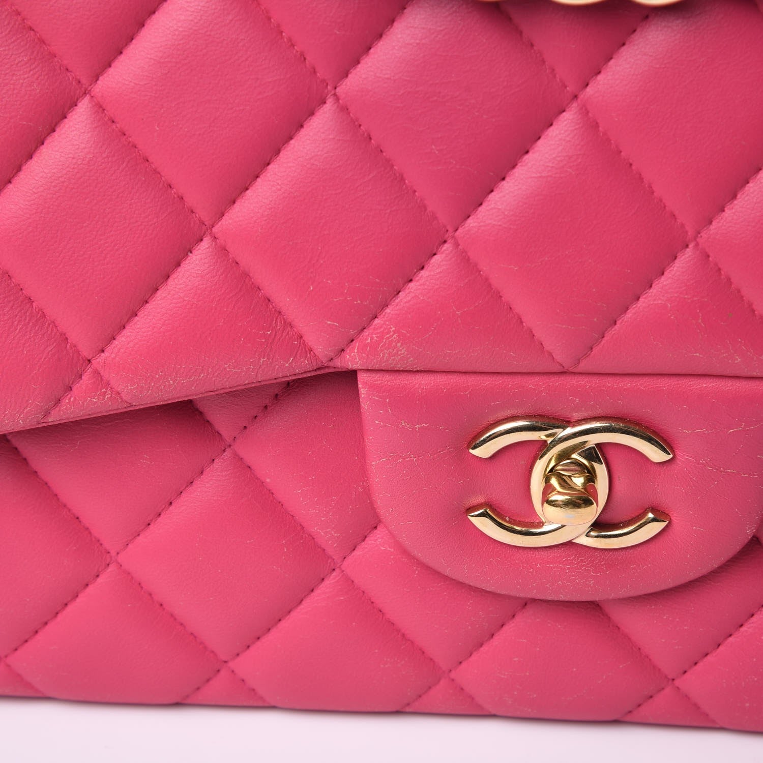 Chanel Lambskin Quilted Jumbo Double Flap Dark Pink 8 of 27