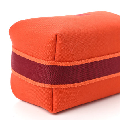 Hermes Canvas Small Bride-A-Brac Pouch Orange Burgundy 6 of 9