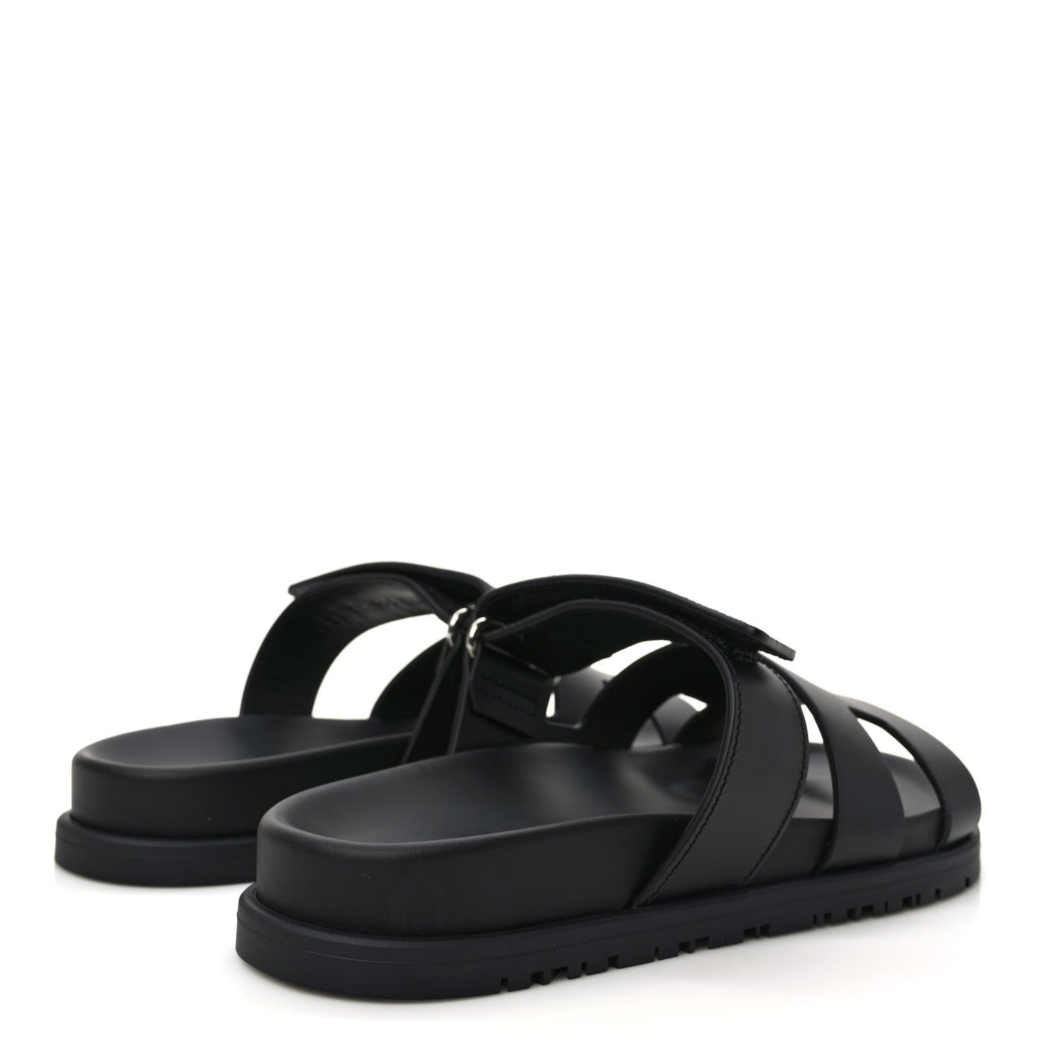 Hermes Calfskin Womens Chypre Sandals 36.5 Black 4 of 9