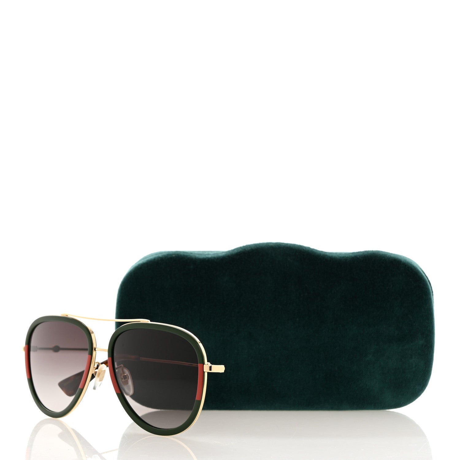 Gucci Web Aviator Sunglasses GG0062S Green Red 8 of 8