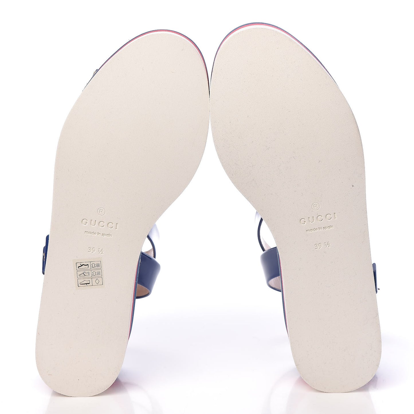 Patent Cotton Gingham Sefir Espadrille Platform Sandals 39.5 Blue White