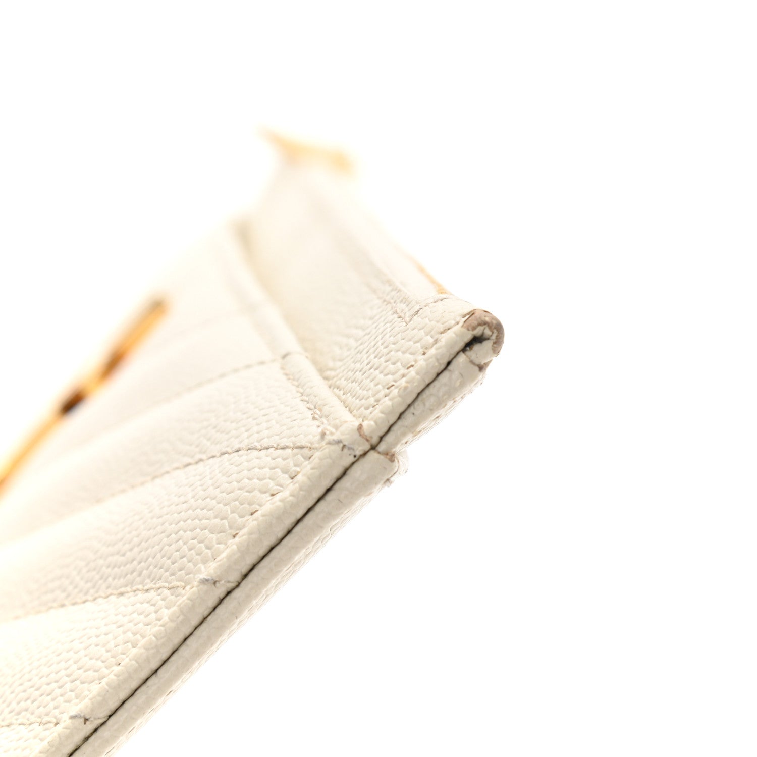 Saint Laurent Grain De Poudre Chevron Monogram Large Bill Pouch Blanc Vintage 12 of 13