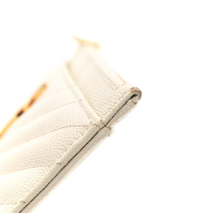 Saint Laurent Grain De Poudre Chevron Monogram Large Bill Pouch Blanc Vintage 12 of 13