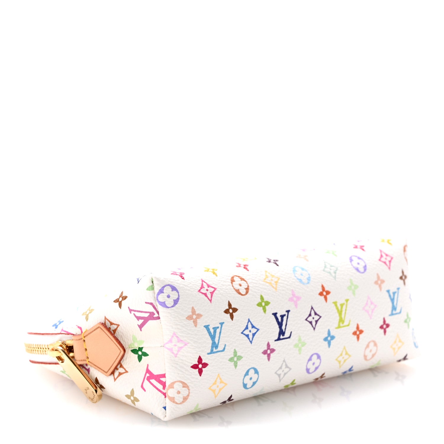Louis Vuitton Monogram Multicolor Cosmetic Pouch White Litchi 4 of 9