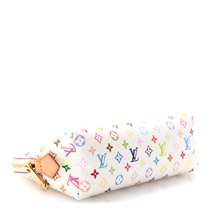 Louis Vuitton Monogram Multicolor Cosmetic Pouch White Litchi 4 of 9