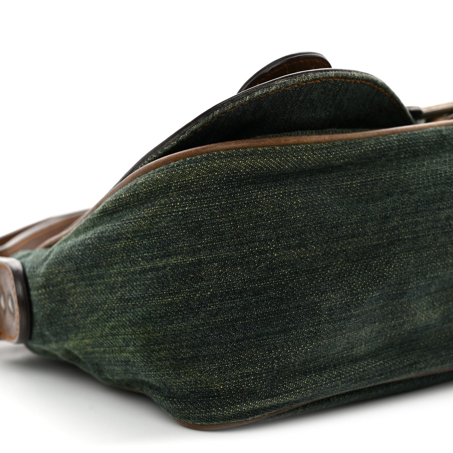 Denim Calfskin Mini Gaucho Crossbody Bag Blue