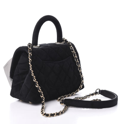 Chanel Velvet Crystal Quilted Extra Mini Coco Handle Flap Black 3 of 10