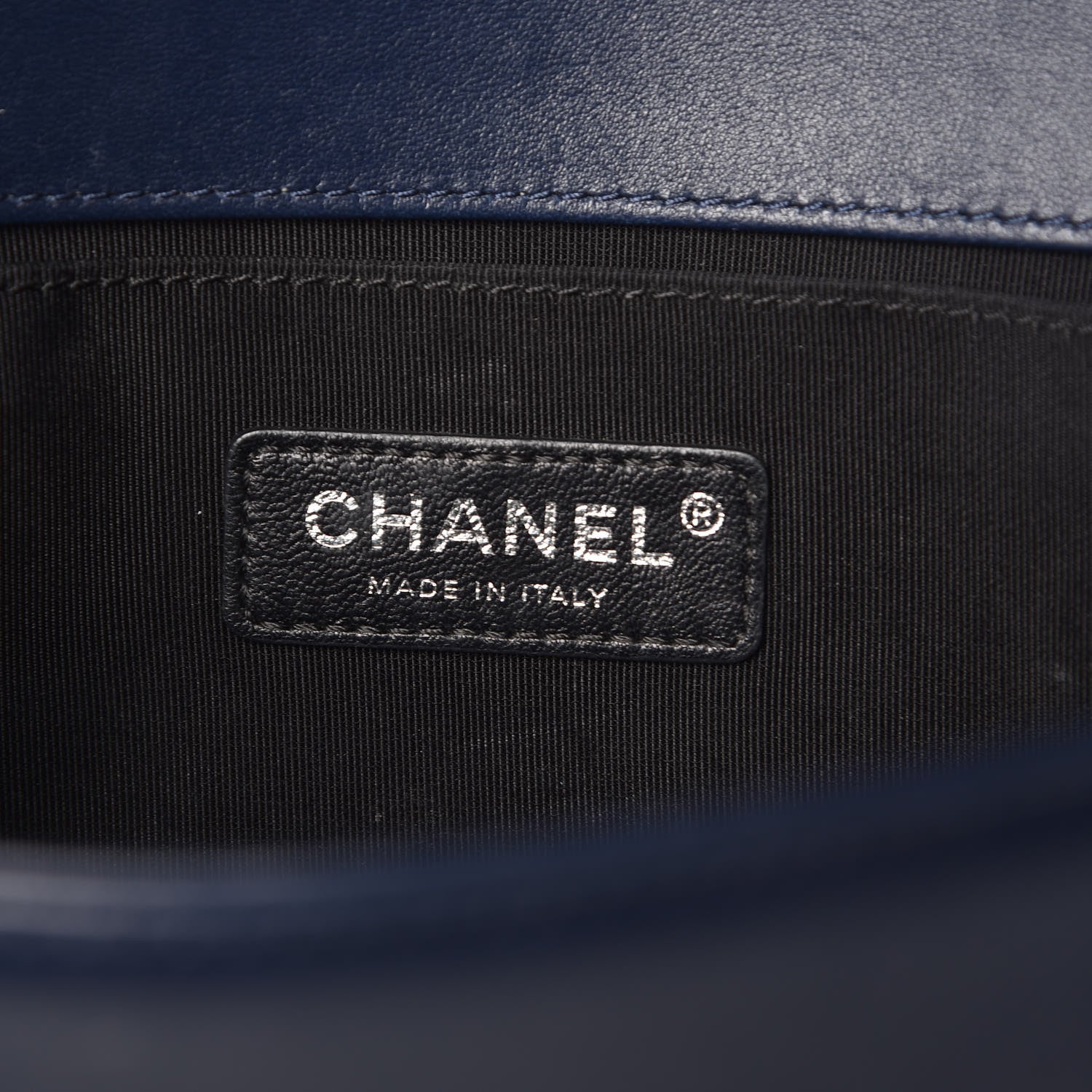 Chanel Calfskin Medium Bi-Color Boy Flap Black Dark Navy 6 of 14