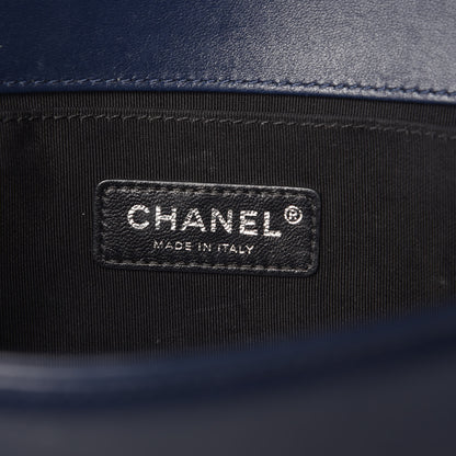 Chanel Calfskin Medium Bi-Color Boy Flap Black Dark Navy 6 of 14