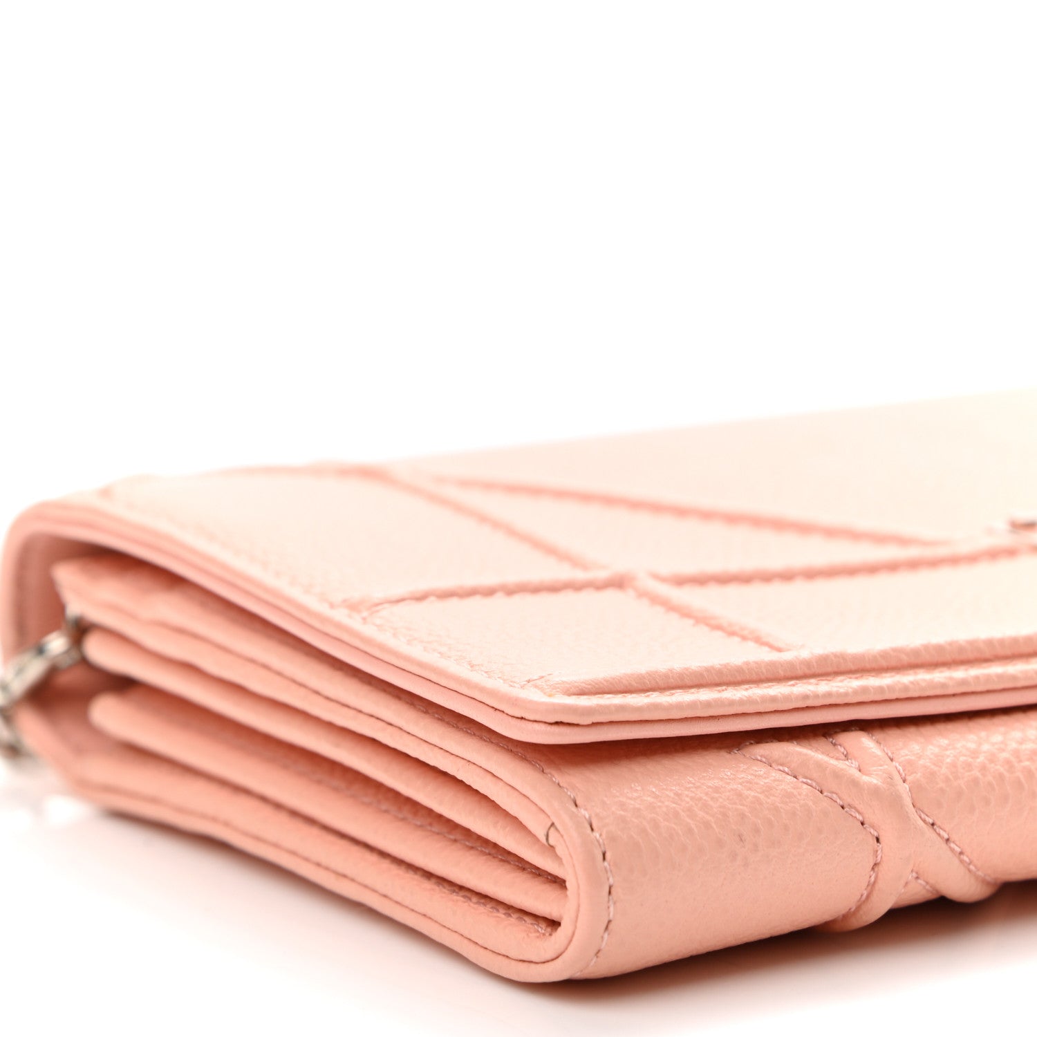 Christian Dior Grained Calfskin Diorama Croisiere Chain Wallet Rose Poudre 9 of 11