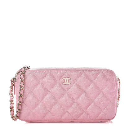 Chanel Iridescent Caviar Quilted Small Clutch With Chain Pink 1 of 22