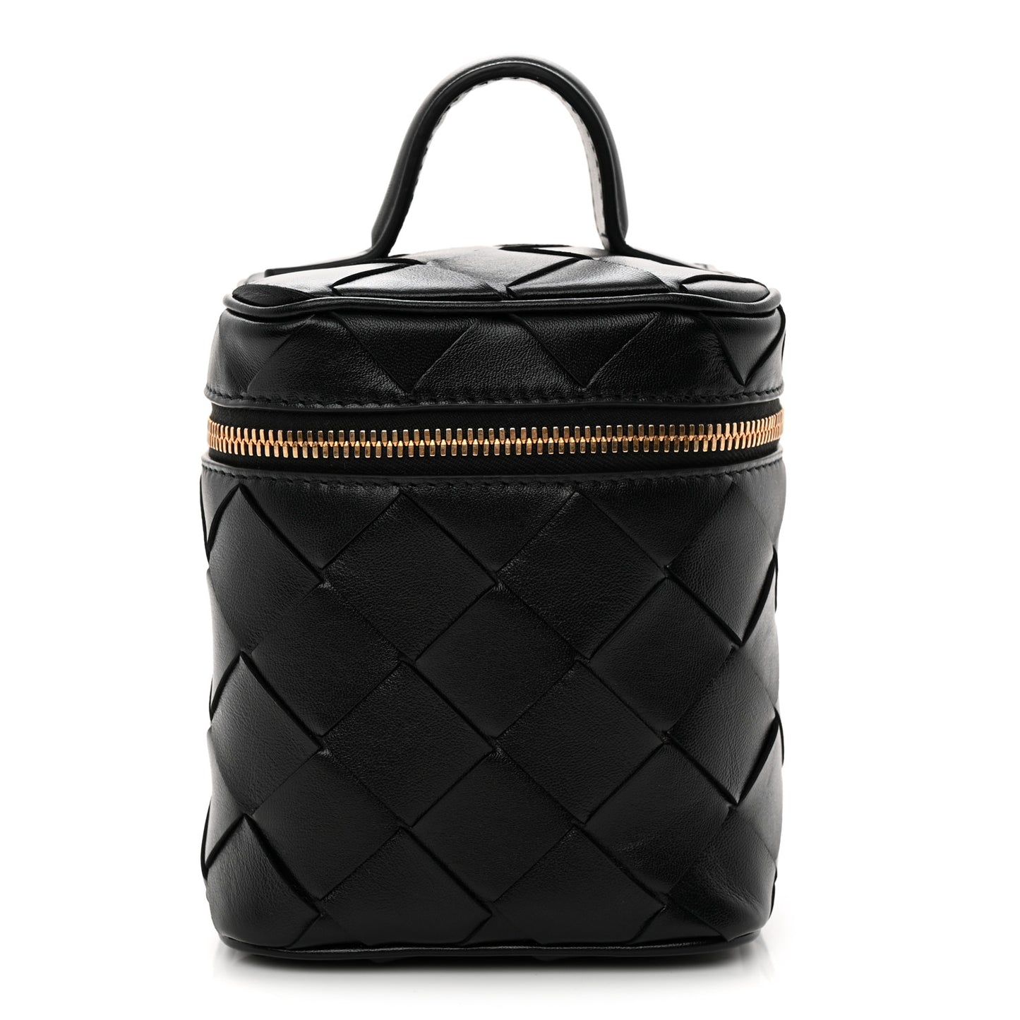 Nappa Intrecciato North South Vanity Case Black