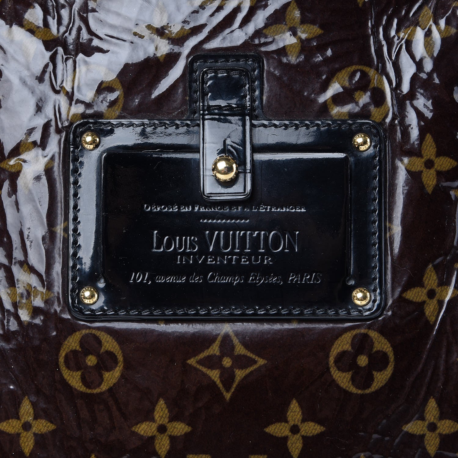 Louis Vuitton Patent Monogram Shearling Sac Thunder 375058