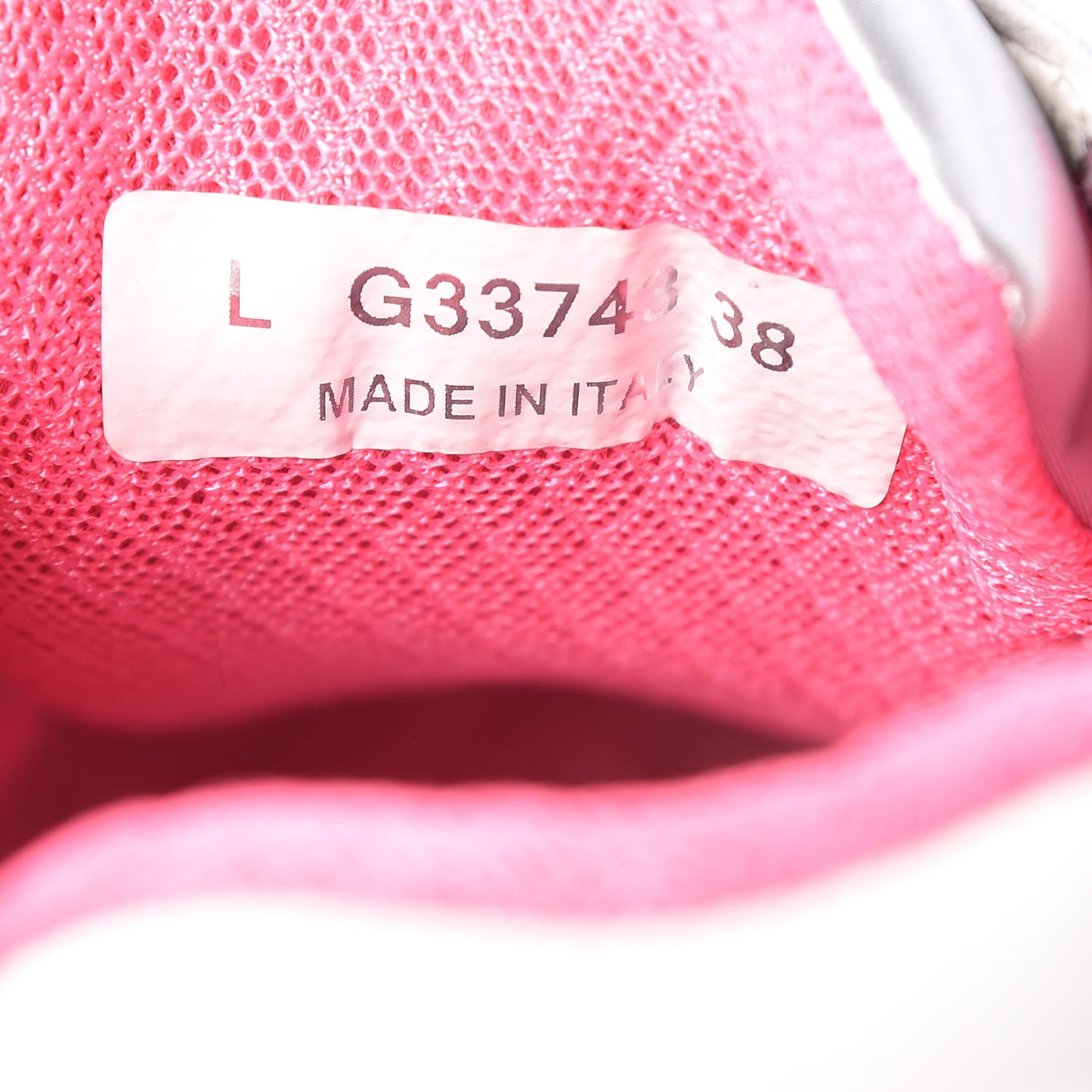 Calfskin Fabric Sneakers 38 White Silver Fluo Pink