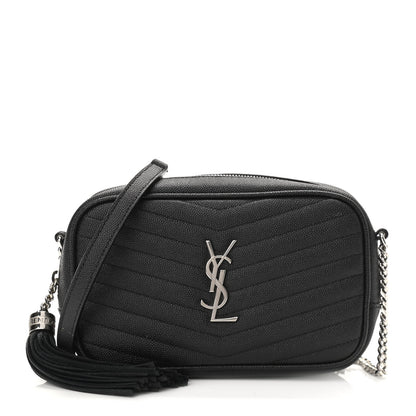 Saint Laurent Grain De Poudre Matelasse Monogram Mini Lou Camera Bag Black 1 of 11