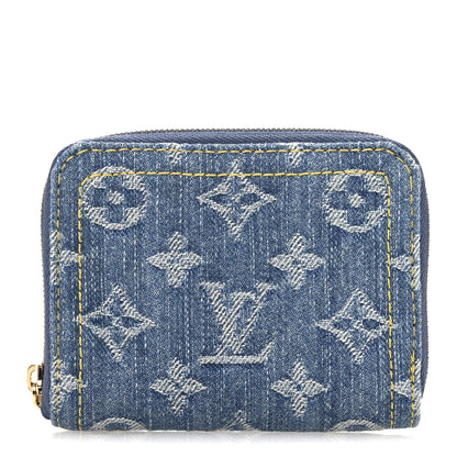Louis Vuitton Denim Monogram Zippy Coin Purse Blue 1 of 8