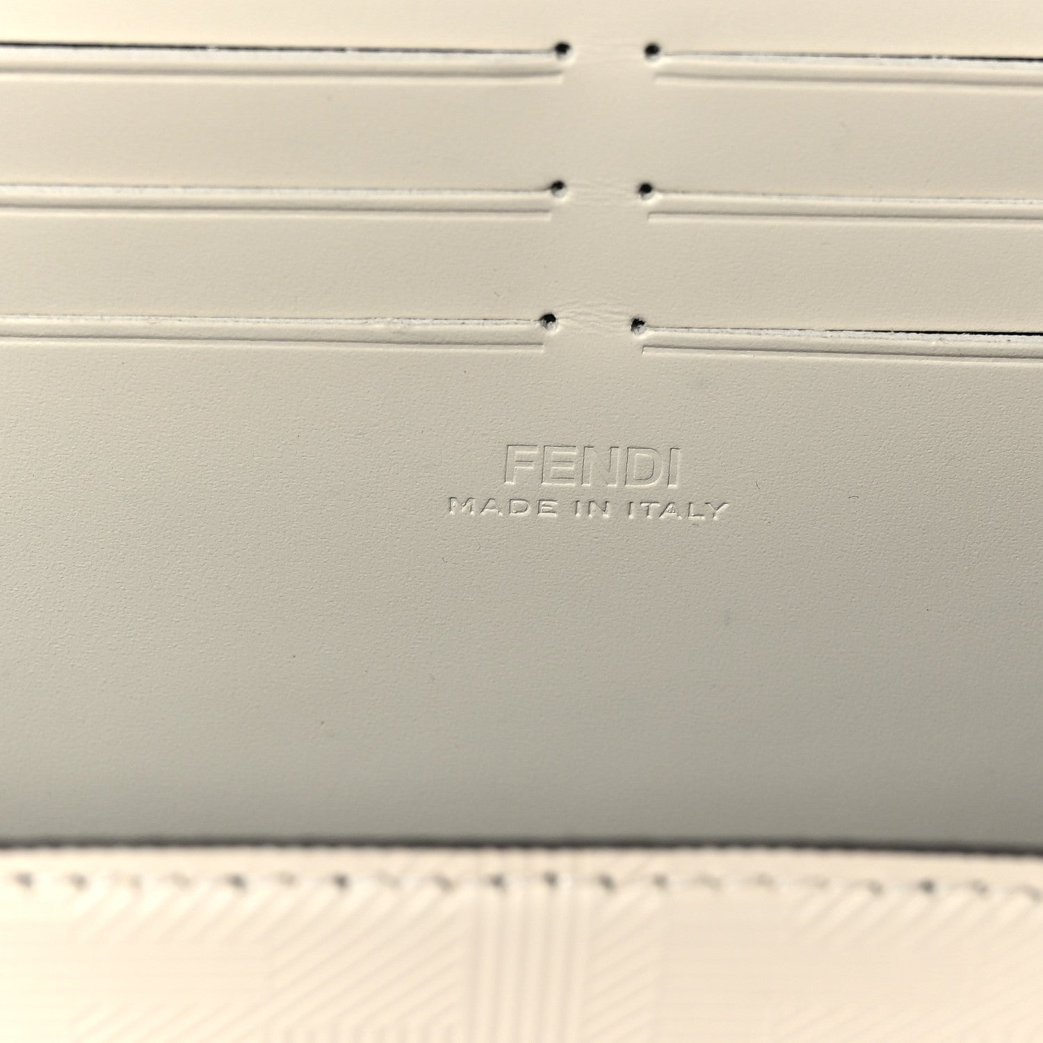 Fendi Vitello King FF Lines Embossed Baguette Soft Trunk White 4 of 7
