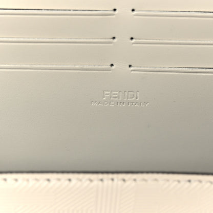 Fendi Vitello King FF Lines Embossed Baguette Soft Trunk White 4 of 7
