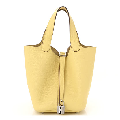 Hermes Taurillon Clemence Picotin Lock 18 PM Jaune Poussin 1 of 10