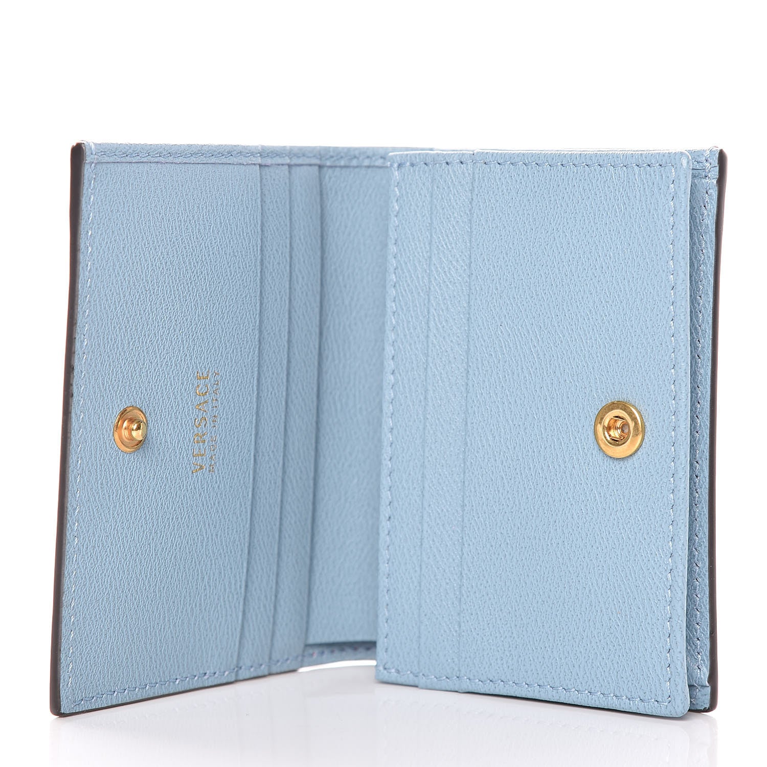 Versace Calfskin Large Medusa Flap Over Wallet Pink Blue 5 of 9