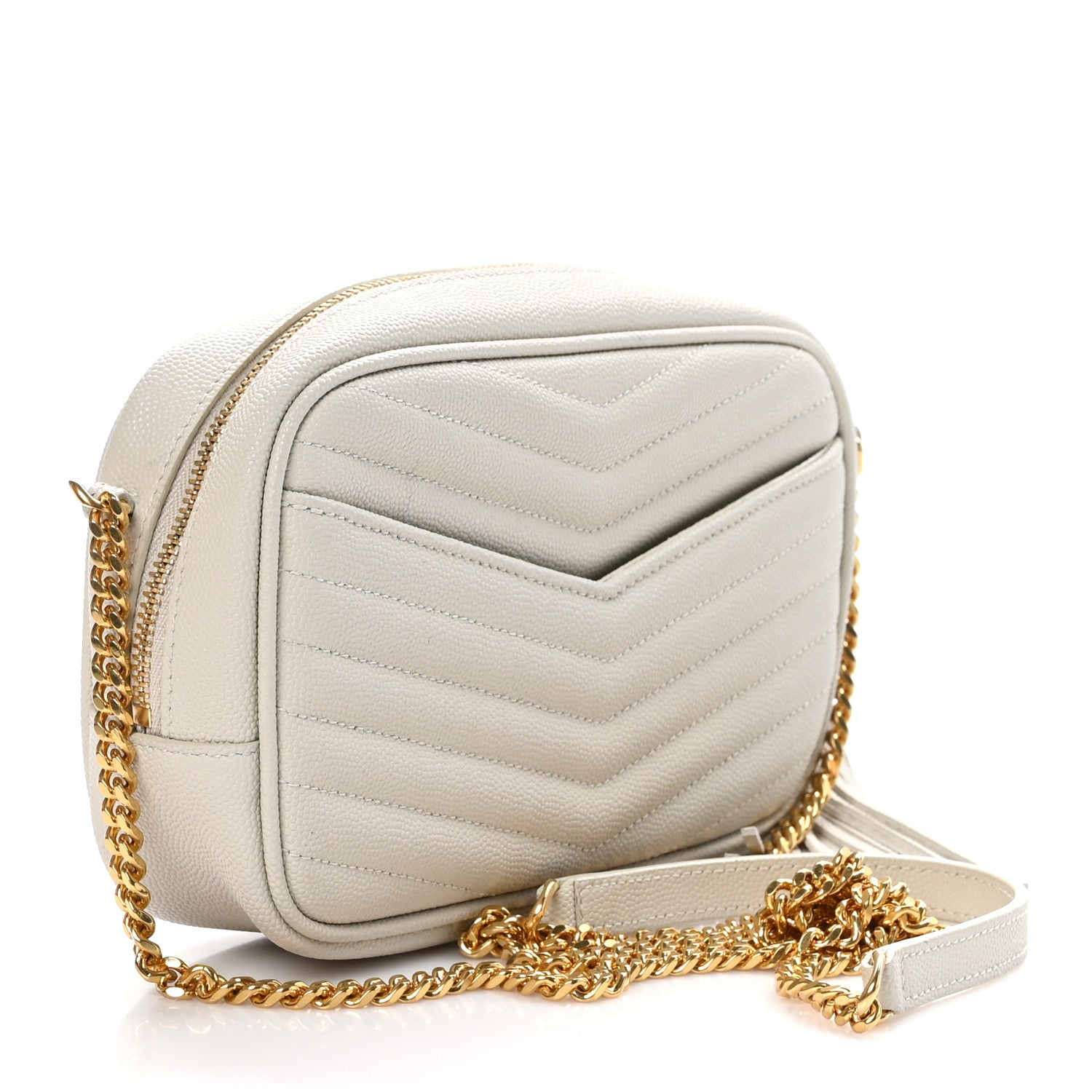 Saint Laurent Grain De Poudre Matelasse Monogram Mini Lou Camera Bag Crema Soft 3 of 12