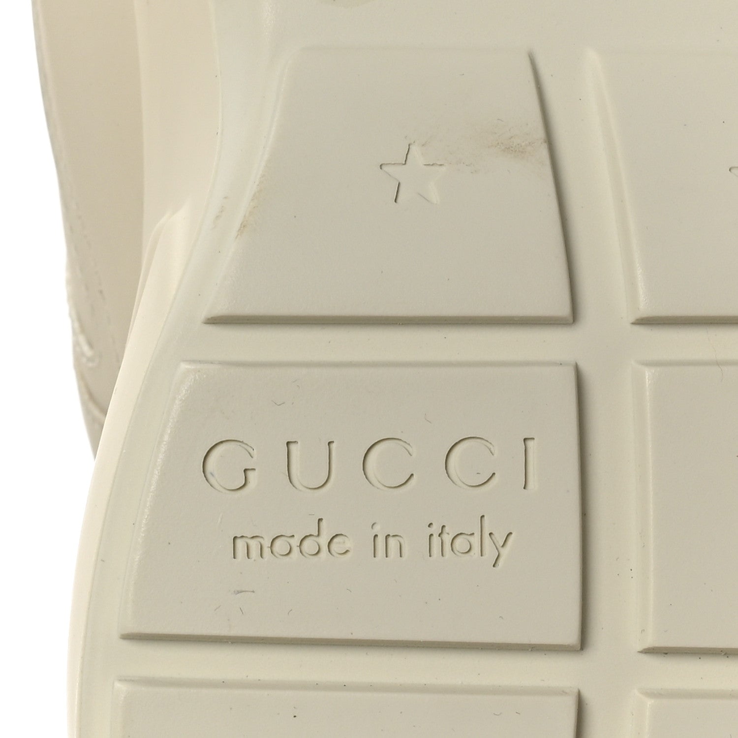 Gucci Calfskin Logo Womens Rhyton Sneakers 38.5 Ivory 7 of 9