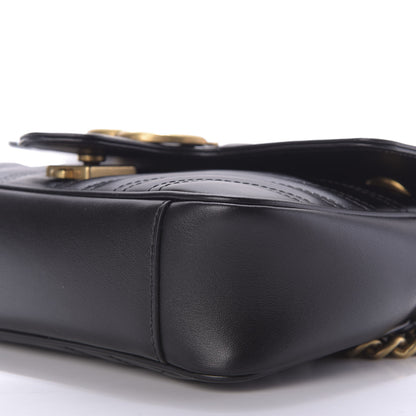 Gucci Calfskin Matelasse Mini GG Marmont Shoulder Bag Black 7 of 10