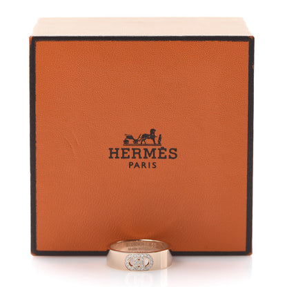 Hermes 18K Rose Gold Diamond PM H D'Ancre Ring 53 6.25 5 of 5