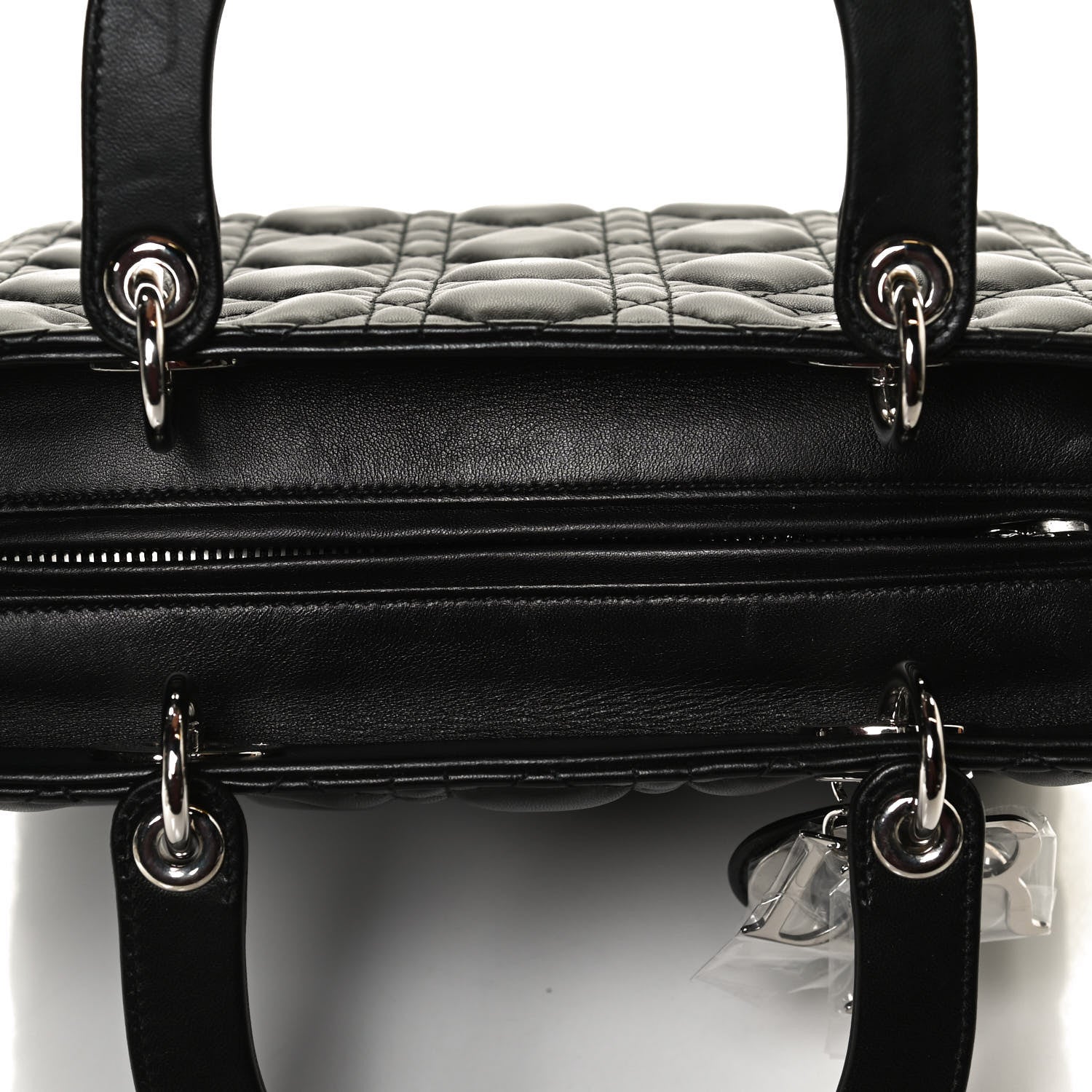 Christian Dior Lambskin Cannage Medium Lady Dior Crystal Strap Black 5 of 11