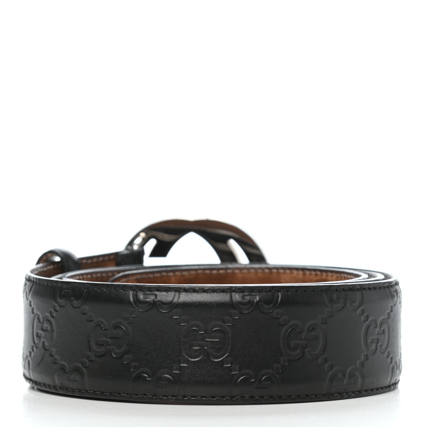 Gucci Guccissima Signature Interlocking G 40mm Belt 105 42 Black 2 of 7