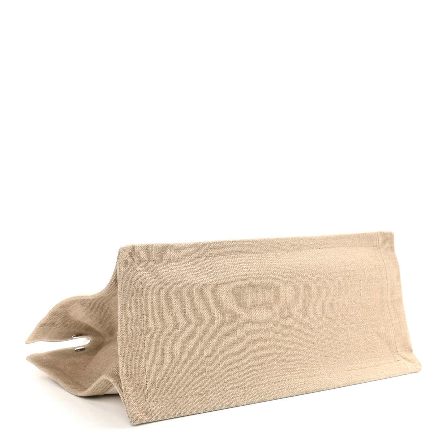 Linen Calfskin Small Rive Gauche Tote Greggio Natural
