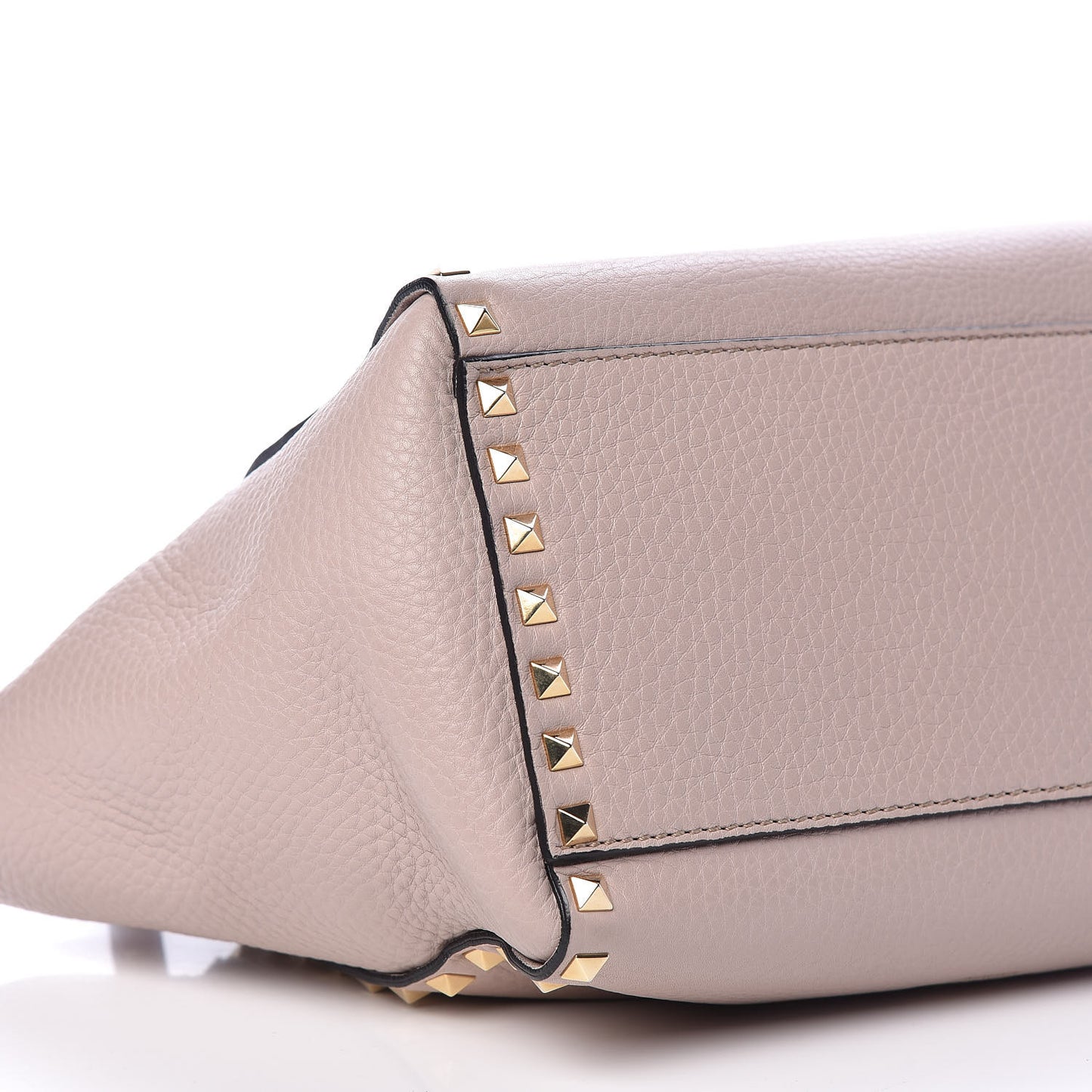 Pebbled Calfskin Small Rockstud Double Handle Tote Poudre