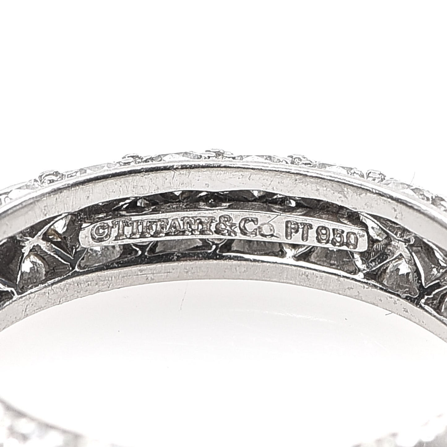 Platinum Diamond Etoile Three-Row Band Ring 46 3.75