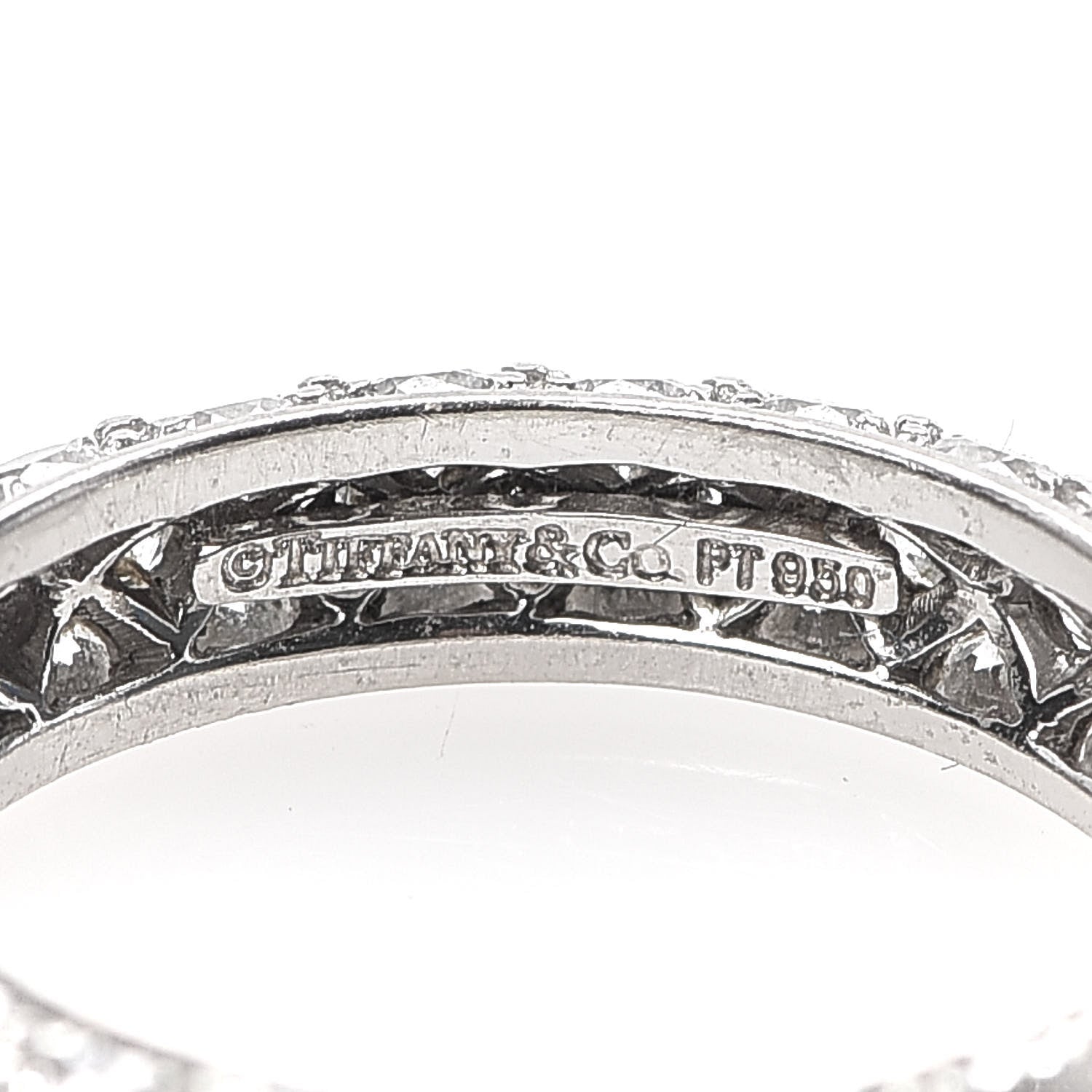 Tiffany Platinum Diamond Etoile Three-Row Band Ring 46 3.75 4 of 5