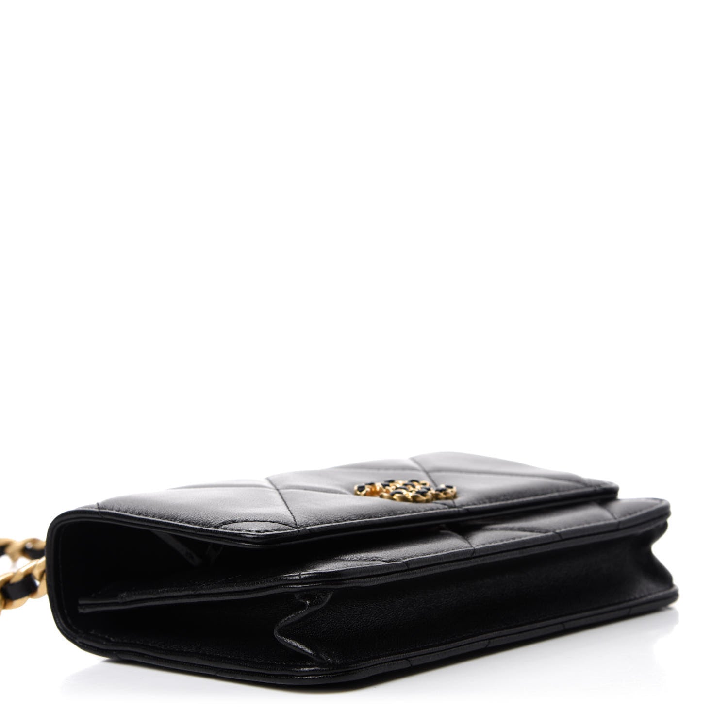 Chanel Goatskin Quilted 19 Wallet On Chain WOC Black 4 of 13