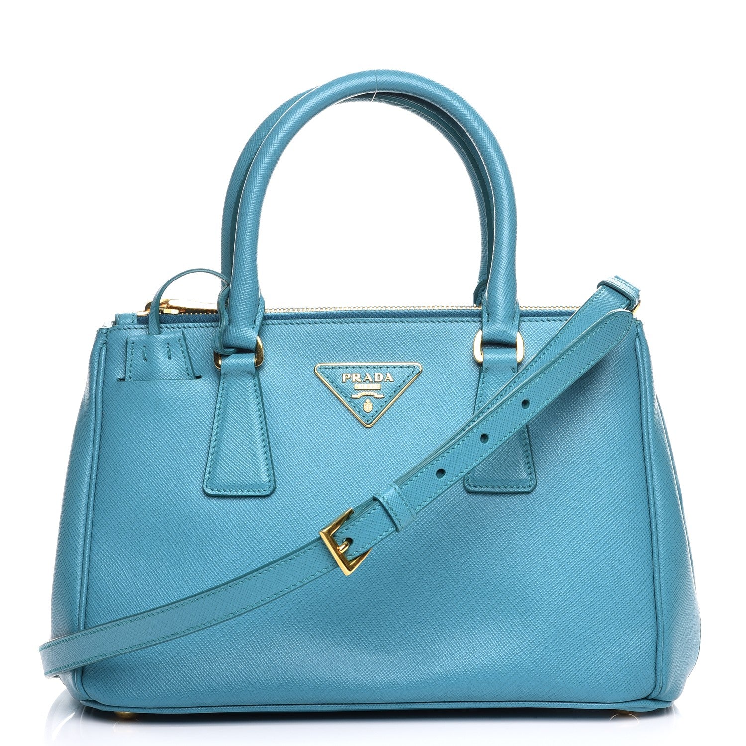 Prada Saffiano Mini Galleria Double Zip Tote Turchese 1 of 11