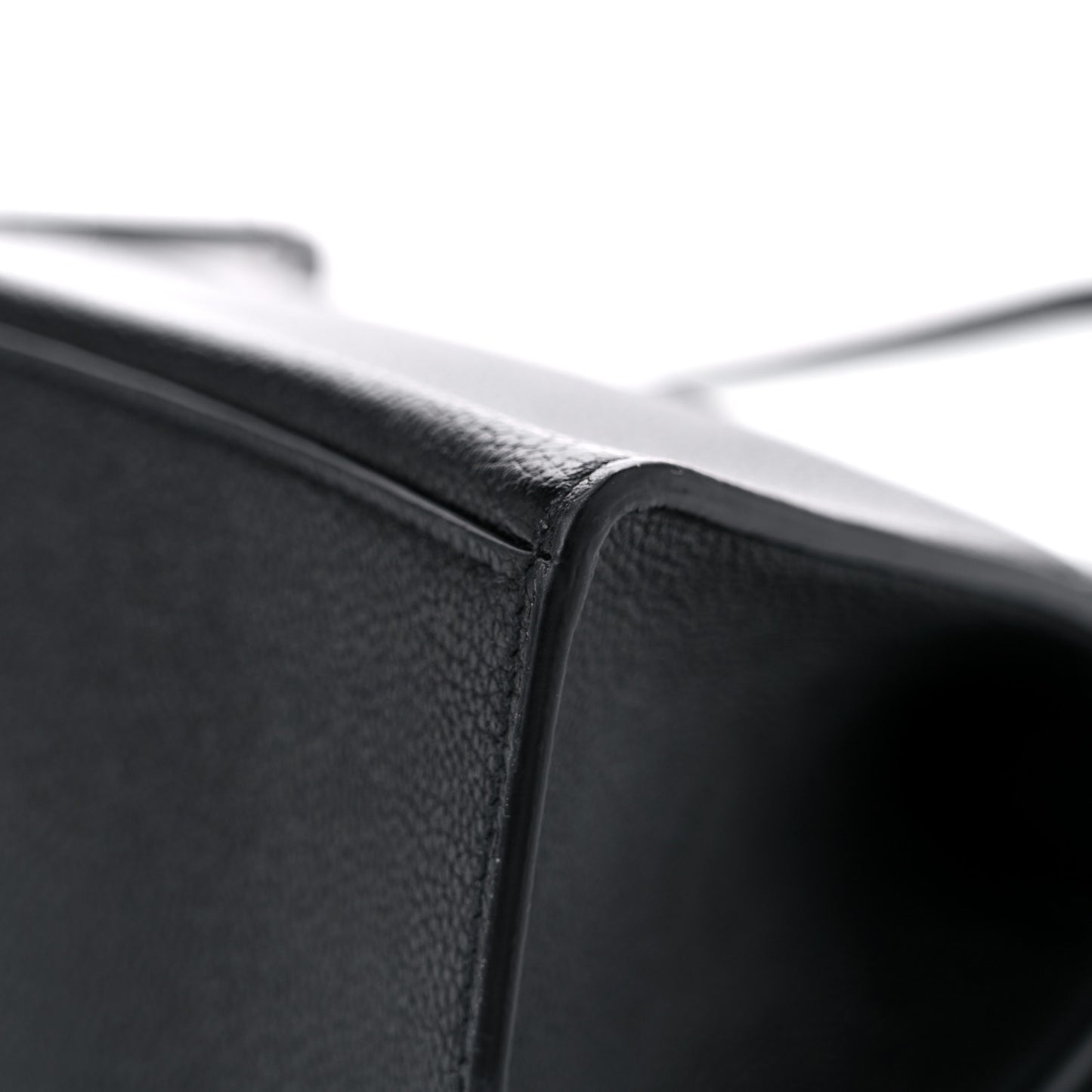 Grained Calfskin Small Hourglass Top Handle Bag Black