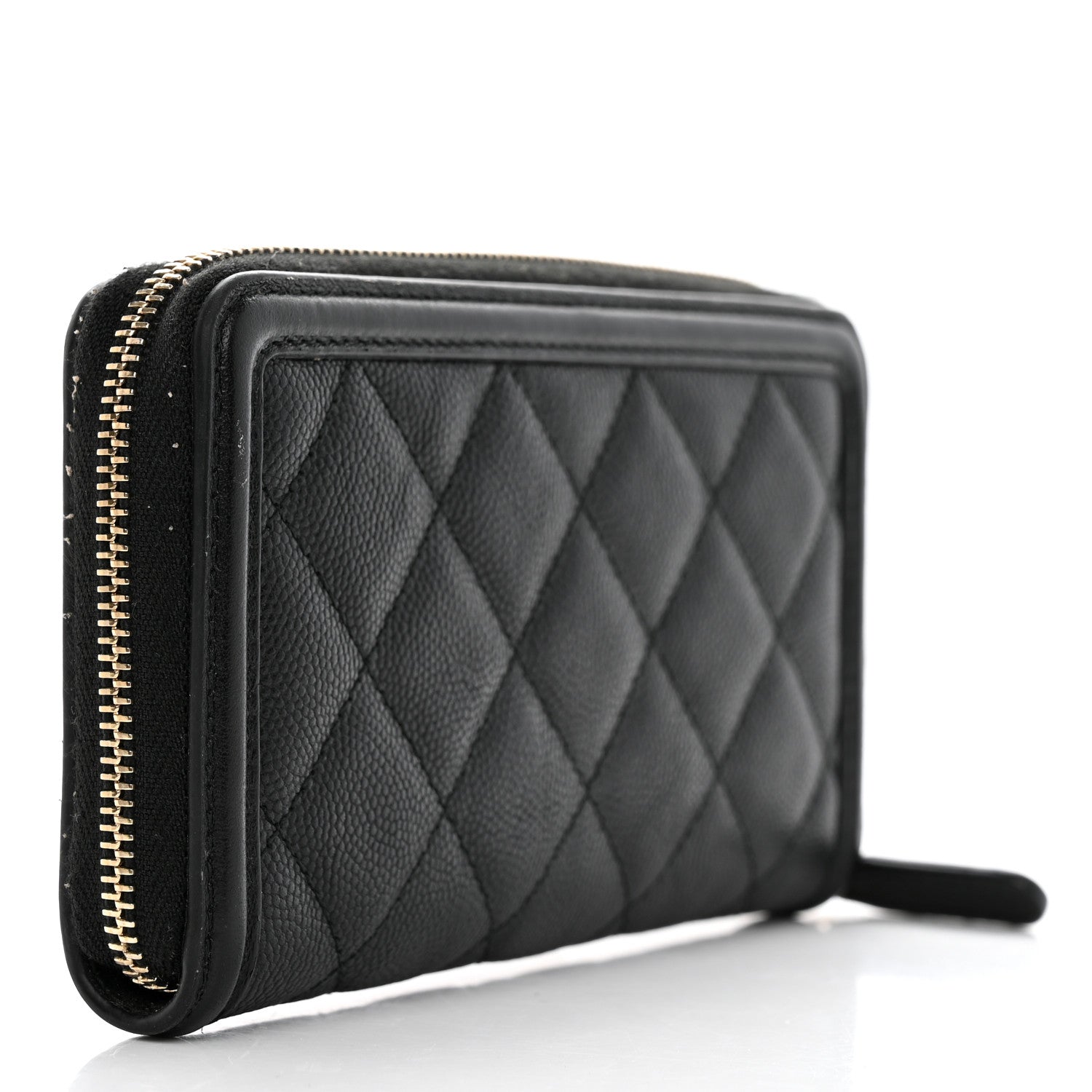 Chanel Caviar Quilted Medium Filigree Zip Around Wallet Black 3 of 11