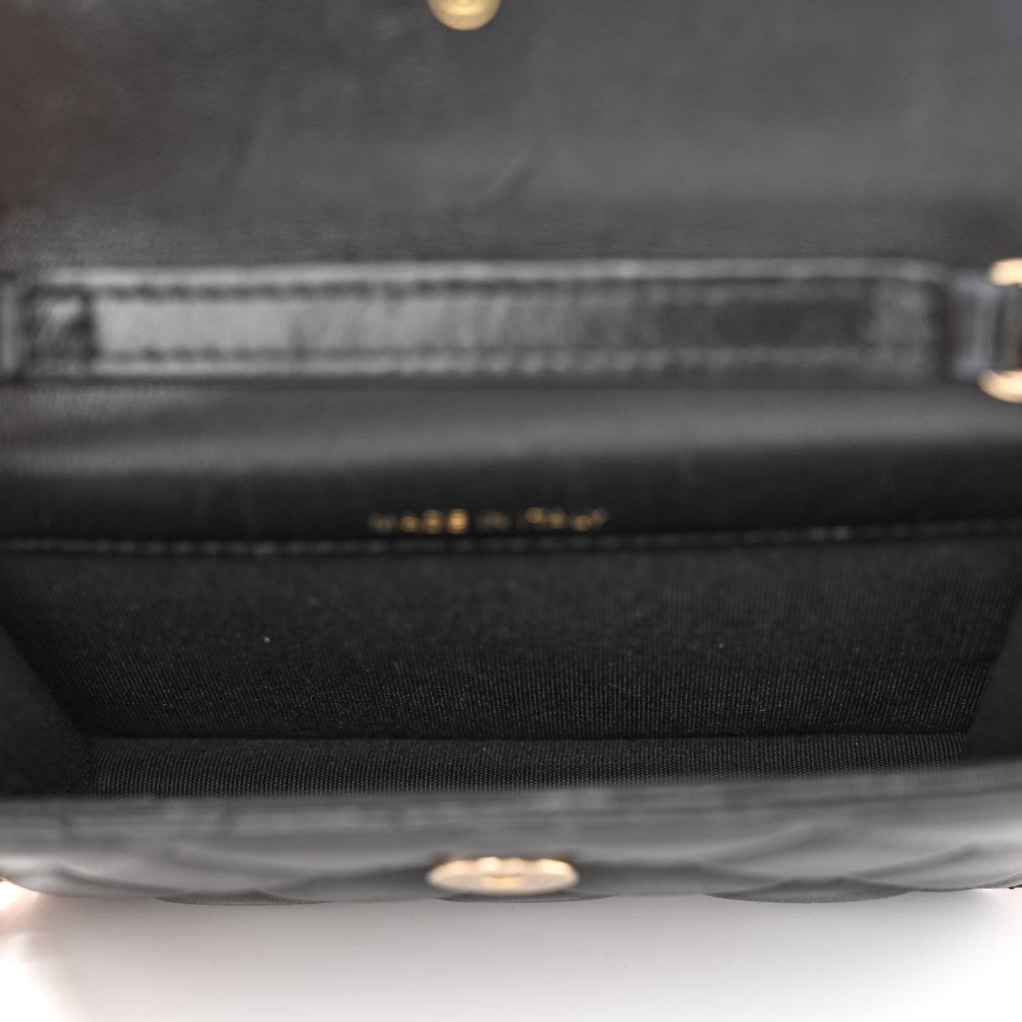 Shiny Lambskin Ribbon Quilted Flap Belt Bag Black